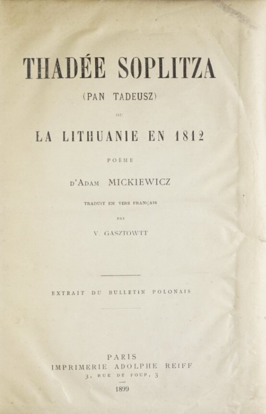 1899, tłum. Venceslas Gasztowtt, Polona