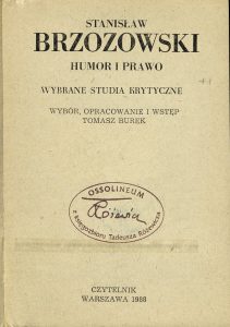 Stanisław Brzozowski, „Humor i prawo”, Czytelnik, Warszawa 1988
