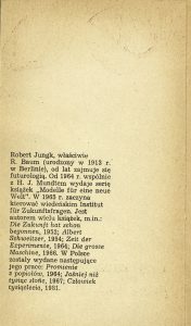 Robert Jungk, „Państwo atomowe”, Państwowy Instytut Wydawniczy,  Warszawa 1982