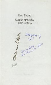 Ezra Pound, „Sztuka maszyny i inne pisma”, Czytelnik, Warszawa 2003