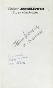 Vladimir Jankelevitch, „To, co nieuchronne”, Państwowy Instytut Wydawniczy,  Warszawa 2005