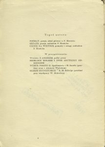 Stefan Napierski, „List do przyjaciela”,  Hoesick, Warszawa 1928