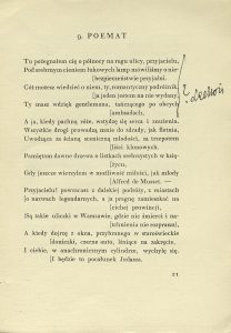 Stefan Napierski, „List do przyjaciela”,  Hoesick, Warszawa 1928