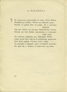 Stefan Napierski, „List do przyjaciela”,  Hoesick, Warszawa 1928