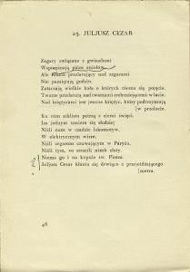 Stefan Napierski, „List do przyjaciela”,  Hoesick, Warszawa 1928
