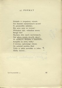 Stefan Napierski, „List do przyjaciela”,  Hoesick, Warszawa 1928