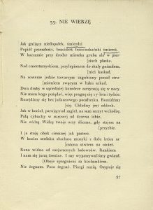 Stefan Napierski, „List do przyjaciela”,  Hoesick, Warszawa 1928