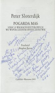 Peter Sloterdijk, „Pogarda mas”, Czytelnik, Warszawa 2003