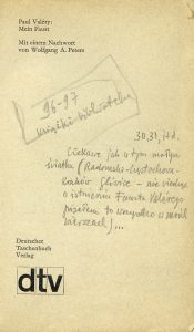 Paul Valery, „Mein Faust”, Deutscher Taschenbuch Verlag, Monachium 1963