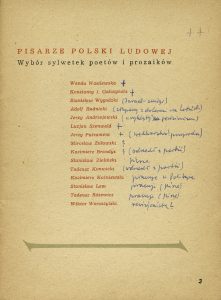 „Pisarze Polski Ludowej”, Wydawnictwo Artystyczno-Graficzne, Warszawa
