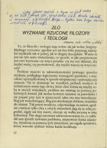 Paul Ricoeur, „Zło: wyzwanie rzucone filozofii i teologii”, Instytut wydawniczy PAX, Warszawa 1992