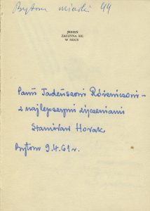 Stanisław Horak, „Jesień zaczyna się w nocy”, Wydawnictwo Literackie, Kraków 1961