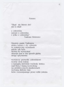 List Czesława Miłosza do Tadeusza Różewicza i dwa wiersze – polemiki: Różewicz i Natura, rękopis i wydruki z odręcznymi poprawkami