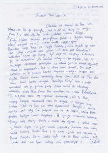List od Huberta Stępnia do Tadeusza Różewicza z prośbą o autograf, 29 stycznia 2002