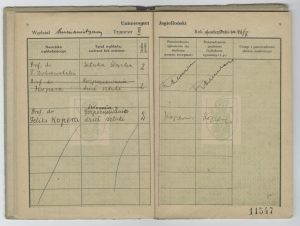 Książeczka legitymacyjna Tadeusza Różewicza, studenta historii sztuki na Wydziale Humanistycznym Uniwersytetu Jagiellońskiego