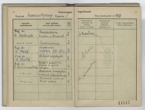 Książeczka legitymacyjna Tadeusza Różewicza, studenta historii sztuki na Wydziale Humanistycznym Uniwersytetu Jagiellońskiego