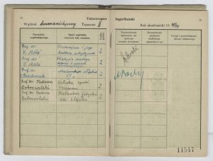 Książeczka legitymacyjna Tadeusza Różewicza, studenta historii sztuki na Wydziale Humanistycznym Uniwersytetu Jagiellońskiego