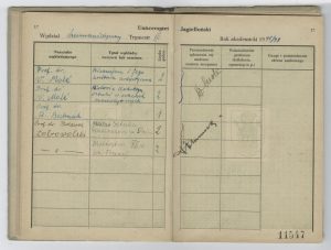 Książeczka legitymacyjna Tadeusza Różewicza, studenta historii sztuki na Wydziale Humanistycznym Uniwersytetu Jagiellońskiego
