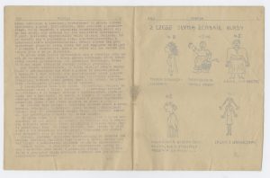 Gazetka szkolna „Miotła”, kopia współczesna, dwutygodnik klasy czwartej męskiego gimnazjum im. Feliksa Fabianiego w Radomsku, 1938. W środku młodzieńcze wiersze Tadeusza Różewicza