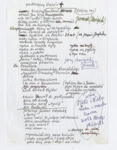 Tadeusz Różewicz, rękopis redakcji wiersza „Patyczek ***[pustoszejący Kraków]” w wersji brudnopisowej