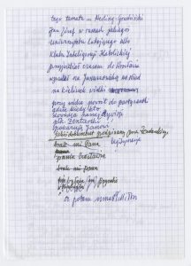 Tadeusz Różewicz, rękopis redakcji wiersza „Patyczek ***[pustoszejący Kraków]” w wersji brudnopisowej