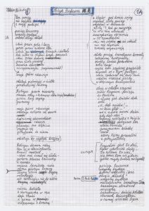 Tadeusz Różewicz, rękopis wiersza Nożyk profesora, fragment, z tomu Nożyk profesora (2001)