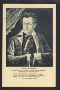 Juliusz Słowacki; reprodukcja portretu autorstwa Tytusa Byczkowskiego